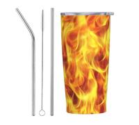 XingFox Tazza termica isolata Fire Flame da 20 oz in acciaio inossidabile, ideale per caffè, viaggi e occasioni speciali, perfetta come regalo per uomini e donne.