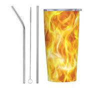 XingFox Tazza termica isolata Fire Flame da 20 oz in acciaio inossidabile, ideale per caffè, viaggi e occasioni speciali, perfetta come regalo per uomini e donne.