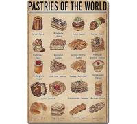 XingFox Tipo di panettieri, casa, conoscenza della pasticceria, retrò, divertente, novità, arte, poster, decorazione da parete, caffetteria, targa in latta, 8x12 pollici