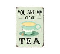 XingFox Tu sei la mia tazza di tè, latta da 8x12 pollici, poster decorativo in stile retrò per casa, cucina, fattoria, bar, caffetteria, snack bar, porta, decorazione murale divertente