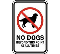 XingFox Vietato l'ingresso ai cani oltre questo punto, in ogni momento, targa decorativa in latta vintage per bar, fattoria, pesca, garage, giardino, cortile, 8 x 12 pollici