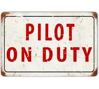 XingFox Wallor Retro Pilot On Duty Cartello in metallo 8x12 pollici