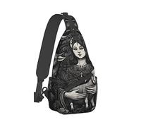 XingFox Zaino da petto con croce di Bafometto, Satana e Diavolo per uomo e donna, ideale per viaggi, escursioni, campeggio, tempo libero e shopping.