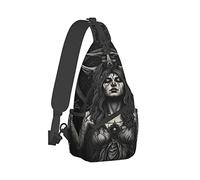 XingFox Zaino da petto con croce di Bafometto, Satana e Diavolo per uomo e donna, ideale per viaggi, escursioni, campeggio, tempo libero e shopping.