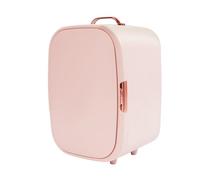Xingfx Frigorifero cosmetico da 12 l, con raffreddamento e riscaldamento, ABS e alluminio, silenzioso < 20 dB, auto/casa, 2 divisori e guarnizione per cosmetici, frutta o bevande (rosa)