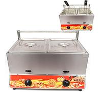 XINGG Friggitrice A Gas Professionale Professionale, Friggitrice Doppia di Grande capacità da 22 Litri, Potenza di Fuoco Regolabile, con Cestelli E Coperchio, per Uso Domestico E Commerciale