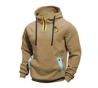 XINGHA Giacca con Cappuccio da Uomo Felpa Co. bra kai, Loungewear hoodie con Cappuccio Top, con Tasche Felpas in Pile per Escursionismo Campeggio, Unita(Khaki,M)