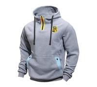 XINGHA Pullover in Jersey Leggera Uomo Co. bra kai, e felpa leggera a maniche lunghe con cerniera, con Tasche hoodie in Pile per Escursionismo Campeggio, Unita(LightGrey,L)