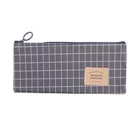 XINGLIDA Breve Stile Griglia Strisce Canvas Matita Bag Cancelleria Stoccaggio Matita per Case Su (GY #), Gy#, Size reference picture