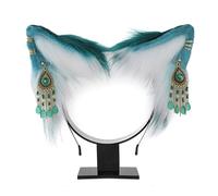 XINGLIDA Cerchietto per capelli a forma di orecchie di gatto, stravagante, con orecchini etnici, decorazione per appassionati di film, in peluche, per adolescenti e adulti (G#)