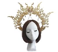 XINGLIDA Cerchietto per capelli con perline e catena di perle, accessorio per foto, materiale fai da te, cerchietto per capelli in rilievo di lusso (F#)