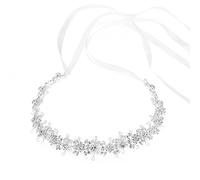 XINGLIDA Cerchietto per capelli, fascia per capelli con strass e fiore, tiare, accessorio per capelli per ragazze e addio al nubilato (S#)