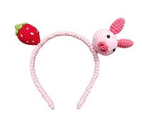 XINGLIDA Cerchietto per capelli in corno lavorato a maglia, accessorio per capelli con animali dei cartoni animati, coniglio e maiale, per feste a tema, copricapo cosplay (B #)