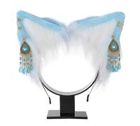 XINGLIDA Cerchietto per capelli stravagante a forma di orecchie di gatto, con orecchini etnici, decorazione per appassionati di film, fascia in peluche per adolescenti e adulti (E#)