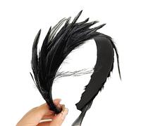 XINGLIDA Cerchietto per capelli vintage con piume squisite per feste di tè, costumi da matrimonio, cerchietto per capelli da donna, per funerali/matrimoni (BK#)