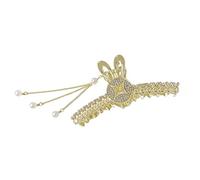 XINGLIDA Fermaglio per capelli, a forma di coniglio cinese, con strass, per coda di cavallo (L#)