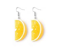 XINGLIDA Orecchini a forma di limone, da donna, in resina, lunghi e carini, con ciondolo a forma di mandarino, alla moda, orecchini pendenti a goccia per ragazze, Size reference picture, Resina
