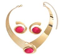 XINGLIDA Orecchini Per Collana A Pendente Geometrica Set Gioielli Geometrici A Colori Oro Oro Ovale Per Abbigliamento Casual Geometrici Alla