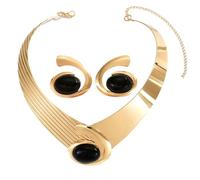 XINGLIDA Orecchini Per Collana A Pendente Geometrica Set Gioielli Geometrici A Colori Oro Oro Ovale Per Abbigliamento Casual Geometrici Alla