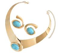 XINGLIDA Orecchini Per Collana A Pendente Geometrica Set Gioielli Geometrici A Colori Oro Oro Ovale Per Abbigliamento Casual Geometrici Alla