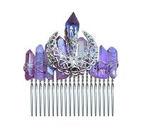 XINGLIDA Pettine per capelli con cristalli di quarzo, pietra naturale, accessorio decorativo per capelli in stile Boho, per feste di nozze (PL#)