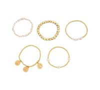 XINGLIDA Set 5 Perle Regolabili Star Fashion Star Gioielli da Polso Elastico in Rilievo Adatti alla Stella Bohémien Stella Bracciale in Perline