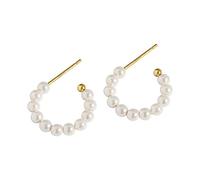 XINGLIDA Versione coreana Ins Niche Sense Temperamento Semplice All-match Perla 925 Orecchini in Argento Orecchini Femminili, Size reference picture, Argento 925