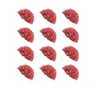 Xinglongs Confezione da 24 pompon da cheerleader, con manico in plastica, per eventi sportivi e spettacoli di danza, 24BD, colore rosso