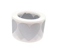 Xinglongs Etichette da grattare, 2 rotoli, 300 pezzi/rotolo, 30 x 35 mm, adesivi da grattare a forma di cuore d'amore, etichette per feste per codici segreti, giochi a casa, messaggi di nozze