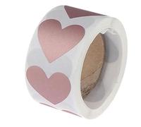 Xinglongs Etichette da grattare, 6 rotoli, 300 pezzi/rotolo, 2,5 cm, a forma di cuore, etichette da grattare, etichette autoadesive, cancelleria, fai da te, gioco fatto a mano