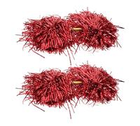 Xinglongs Pompon da cheerleader, 4 pezzi, a doppia testa, da cheerleader, vibranti, colorati, per danza e spettacoli di danza, per lo sviluppo della coordinazione dei bambini, portatili