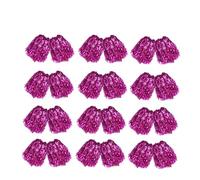 Xinglongs Pompon da cheerleader in plastica metallizzata, 10-300 pezzi, pompon da cheerleade, per giochi di squadra, sport, danza, feste, bomboniere (rosso rosa, 30 pezzi)