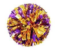 Xinglongs Pompon da cheerleader, un paio di pompon da cheerleader, 30 cm, da cheerleader, stile ad anello, per sport di squadra, giochi per ragazze, grande partita tifo mano fiore (giallo)