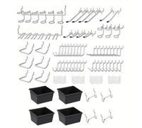 Xinglongs Set di 2 ganci per pannello forato, organizer per pannelli forati, distanza tra fori da 2,5 cm, accessori per pannelli forati, 84 pezzi