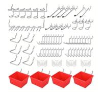 Xinglongs Set di 2 ganci per pannello forato, organizer per utensili da 2,5 cm, distanza tra i fori e accessori per pannelli forati, 84 pezzi
