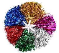 Xinglongs Splendido paio di pompon da cheerleader, metallizzati, non sbiadiscono, ideali per bambini e adulti, brillanti per squadre sportive e di danza (oro)