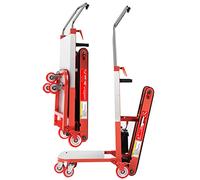 XINGma Montascale Elettrico - Carrello Manuale, Motore Brushless da 250 W, Carrello con Piattaforma per Impieghi Gravosi, capacità di Carico 300 kg, Tempo di Utilizzo/5 Ore,Red