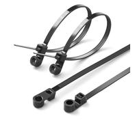 XINGO 100 fascette con foro per vite, fascetta per cavi montabile, in nylon resistente, multiuso, per uso interno ed esterno (3,6 x 150)