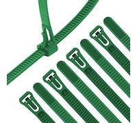 XINGO 100 fascette stringicavo regolabili con cerniera, riutilizzabili, per uso multiuso in plastica per interni ed esterni (30,5 cm, verde)