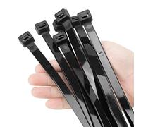 XINGO 40 fascette stringitubo nere resistenti, 650 x 12 mm, forza di trazione ultra robusta 114 kg, fascette extra lunghe anti-UV per uso esterno