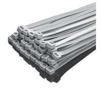 XINGO Fascette per cavi resistenti da 100 cm (confezione da 100), nylon di alta qualità con resistenza alla trazione di 54,4 kg, fascette autobloccanti in nylon nero per interni ed esterni (grigio)…