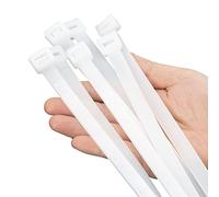XINGO Fascette stringicavo lungo, bianco, 300 mm x 12 mm, resistenza alla trazione, 114 kg, resistenti ai raggi UV, set lungo, grandi fascette per la gestione dei cavi