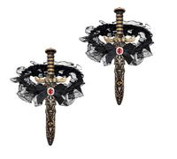 XingRuize 2 Pezzi Spada Pirata Coprigambe Pizzo, Giarrettiera da Pirata Donna, Accessori per Costume da Piratas per Feste in Maschera e Balli in Maschera Carnevale