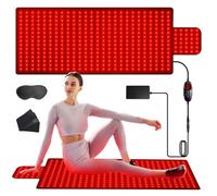 xingruyu Tappetino a luce rossa per il corpo, 420 LED a luce infrarossa con doppia lunghezza d'onda 660 nm e 850 nm, per la zona della spalla e dell'addome, pelle di alta qualità, 9 timer e 5