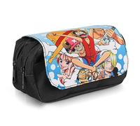 Xingsky Astuccio per matite Anime One Piece Astuccio per matite Rufy di grande capacità per bambini Studenti Ragazzi Ragazze Borsa per la conservazione di forniture per ufficio a casa