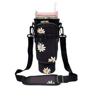 XINGSUI 1 Pezzo Porta Borraccia, Borsa per Stanley Cup 40 oz Stanley Cup, Borsa Portatile Porta, Borse per L'acqua con tasca per telefono, con Tracolla Regolabile, per Viaggi, Corsa, Ciclismo (Nero)