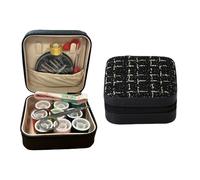 XINGSUI 1 Set da Cucito Accessori, Mini Set da Cucito, Portatile Kit da Cucita, Custodia Portatile, per la Casa, i Viaggi, Include Aghi, Forbici, Ditali, Filo da Cucito, Metro a Nastro (Nero)