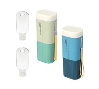 XINGSUI 2 Pezzi Porta Spazzolino da Viaggio,Bottiglie con gancio da 2 pezzi da 50 ml,per il Campeggio All'aperto,L'archiviazione Domestica(blu,verde) (2)