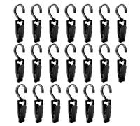 XINGSUI 20 Pezzi Antiscivolo Portatili Clip,Molletta Girevole a 720°,Clip per Cappello da Viaggio,per Cappello, Appeso Vestiti,Sciarpa Calzini(Nero)