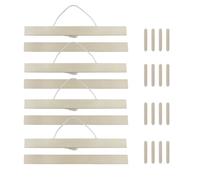 XINGSUI 4 Sets 21cm Poster Rotaie in Legno,Gancio di Poster Hanger Fai Da Te,Cornice per poster,Barra per Poster Immagini,per appendere poster, stampe artistiche su tela